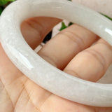 57.8mm A-Grade Natural Lavender Green Jadeite Bold Traditional Round Bangle No. 151578
