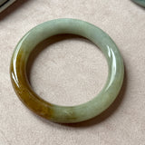 54.7mm A-Grade Natural Earthy Tone Jadeite Bold Traditional Round Bangle No. 151111