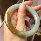 54.7mm A-Grade Natural Earthy Tone Jadeite Bold Traditional Round Bangle No. 151111
