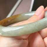 54.7mm A-Grade Natural Earthy Tone Jadeite Bold Traditional Round Bangle No. 151111