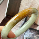 54.7mm A-Grade Natural Earthy Tone Jadeite Bold Traditional Round Bangle No. 151111