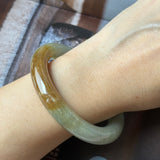 54.7mm A-Grade Natural Earthy Tone Jadeite Bold Traditional Round Bangle No. 151111
