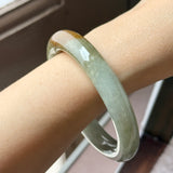 54.7mm A-Grade Natural Earthy Tone Jadeite Bold Traditional Round Bangle No. 151111