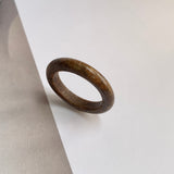 18.9mm A-Grade Natural Dark Brown Jadeite Ring Band No. 161765