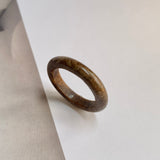18.9mm A-Grade Natural Dark Brown Jadeite Ring Band No. 161765