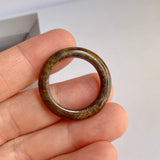 18.9mm A-Grade Natural Dark Brown Jadeite Ring Band No. 161765
