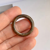 18.9mm A-Grade Natural Dark Brown Jadeite Ring Band No. 161765