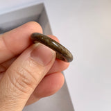 18.9mm A-Grade Natural Dark Brown Jadeite Ring Band No. 161765