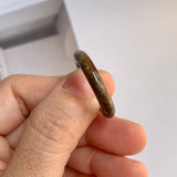 18.9mm A-Grade Natural Dark Brown Jadeite Ring Band No. 161765