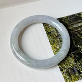 56.4mm A-Grade Natural Lavender Green Jadeite Bold Traditional Round Bangle No. 151988