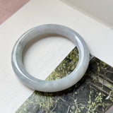 56.4mm A-Grade Natural Lavender Green Jadeite Bold Traditional Round Bangle No. 151988