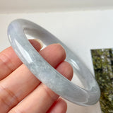 56.4mm A-Grade Natural Lavender Green Jadeite Bold Traditional Round Bangle No. 151988