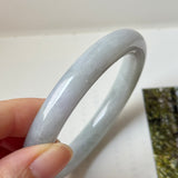 56.4mm A-Grade Natural Lavender Green Jadeite Bold Traditional Round Bangle No. 151988