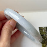 56.4mm A-Grade Natural Lavender Green Jadeite Bold Traditional Round Bangle No. 151988
