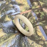 21.6mm A-Grade Natural White Jadeite Ring Band No. 161697