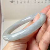 56.4mm A-Grade Natural Lavender Green Jadeite Bold Traditional Round Bangle No. 151988