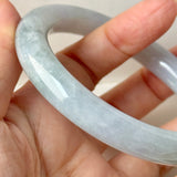 56.4mm A-Grade Natural Lavender Green Jadeite Bold Traditional Round Bangle No. 151988