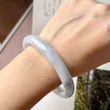 56.4mm A-Grade Natural Lavender Green Jadeite Bold Traditional Round Bangle No. 151988
