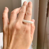 21.6mm A-Grade Natural White Jadeite Ring Band No. 161697