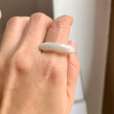 21.6mm A-Grade Natural White Jadeite Ring Band No. 161697