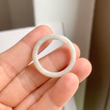 21.6mm A-Grade Natural White Jadeite Ring Band No. 161697