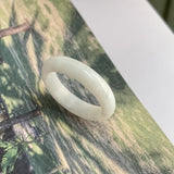 21.7mm A-Grade Natural White Jadeite Ring Band No. 161698