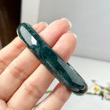 58.9mm A-Grade Dark Denim Blue Jadeite Modern Round Bangle No.152171