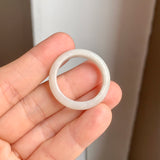 21.7mm A-Grade Natural White Jadeite Ring Band No. 161698