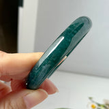 58.9mm A-Grade Dark Denim Blue Jadeite Modern Round Bangle No.152171
