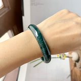 58.9mm A-Grade Dark Denim Blue Jadeite Modern Round Bangle No.152171