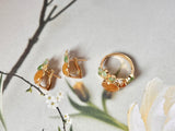 7.13cts A-Grade Natural Orange Yellow Jadeite Circle Cabochon Set No: 162396 & 180809