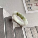 21.6mm A-Grade Natural White Green Jadeite Ring Band No. 161699