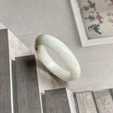 21.6mm A-Grade Natural White Green Jadeite Ring Band No. 161699