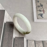 21.6mm A-Grade Natural White Green Jadeite Ring Band No. 161699