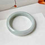 57.4mm A-Grade Greyish Green Jadeite Modern Round Bangle No.151882