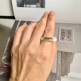 21.6mm A-Grade Natural White Green Jadeite Ring Band No. 161699