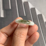 21.6mm A-Grade Natural White Green Jadeite Ring Band No. 161699
