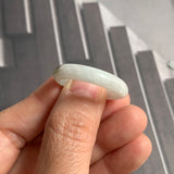 21.6mm A-Grade Natural White Green Jadeite Ring Band No. 161699