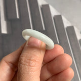 21.6mm A-Grade Natural White Green Jadeite Ring Band No. 161699