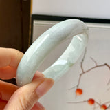 57.4mm A-Grade Greyish Green Jadeite Modern Round Bangle No.151882