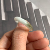 21.6mm A-Grade Natural White Green Jadeite Ring Band No. 161699