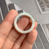 21.6mm A-Grade Natural White Green Jadeite Ring Band No. 161699