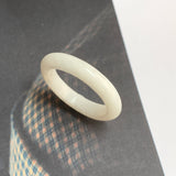 20mm A-Grade Natural White Jadeite Ring Band No. 161685