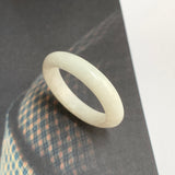 20mm A-Grade Natural White Jadeite Ring Band No. 161685