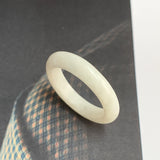 20mm A-Grade Natural White Jadeite Ring Band No. 161685