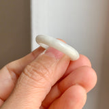 20mm A-Grade Natural White Jadeite Ring Band No. 161685