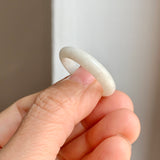 20mm A-Grade Natural White Jadeite Ring Band No. 161685