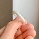 20mm A-Grade Natural White Jadeite Ring Band No. 161685