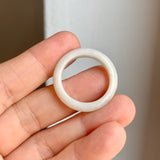 20mm A-Grade Natural White Jadeite Ring Band No. 161685