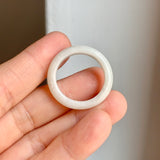 20mm A-Grade Natural White Jadeite Ring Band No. 161685
